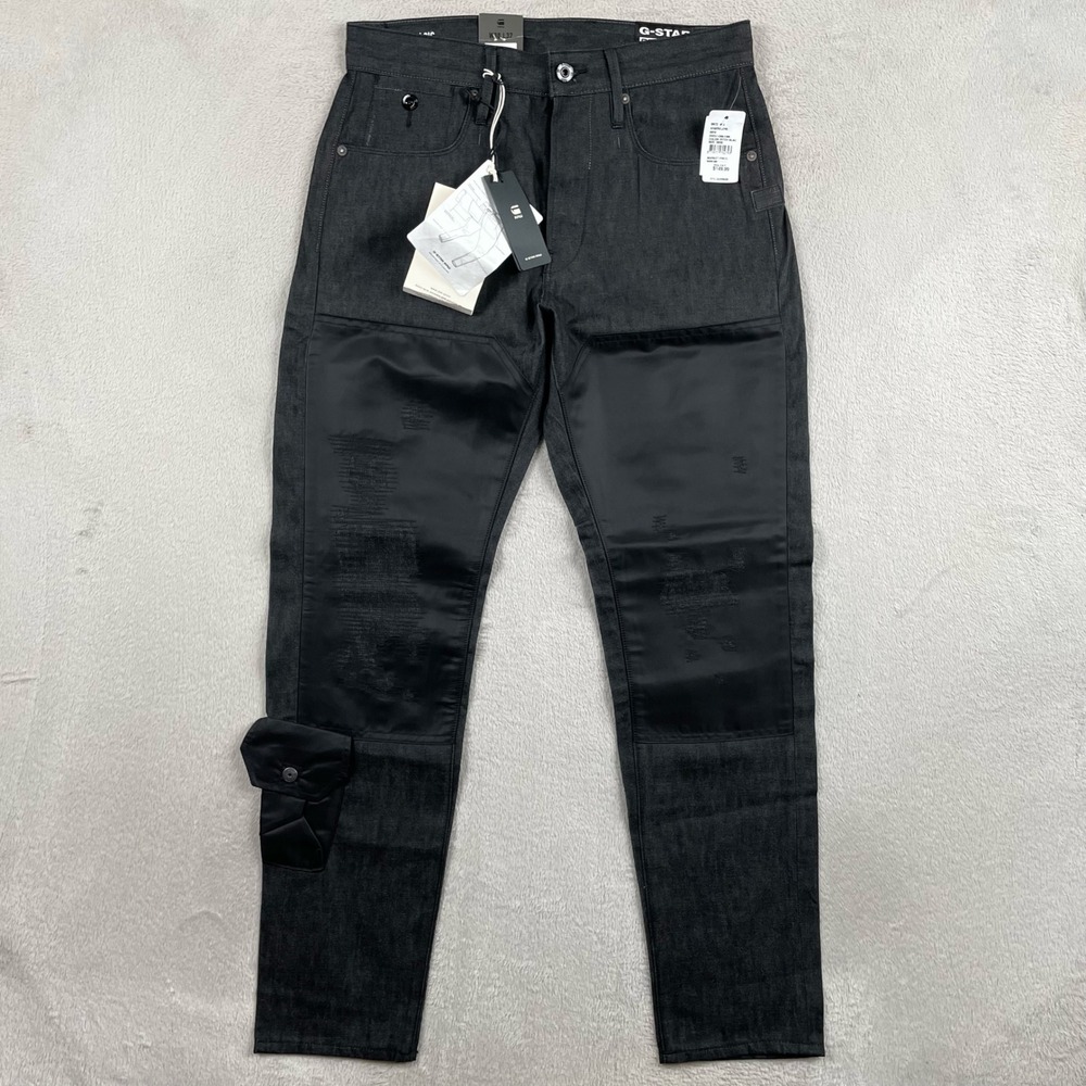 New G-Star Raw Loic Jeans Mens 30x32 Relaxed Tapered Kara Black Denim 9.5 Oz